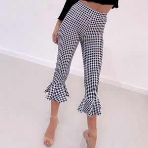 Peppermayo gingham crop flare pant